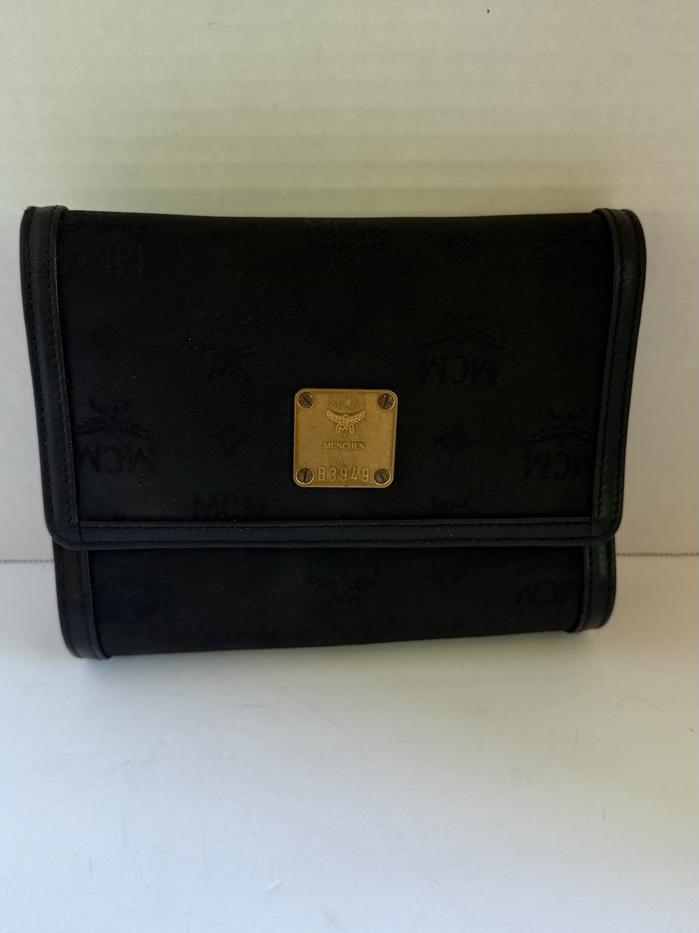 MCM Black Logo Canvas crossbody